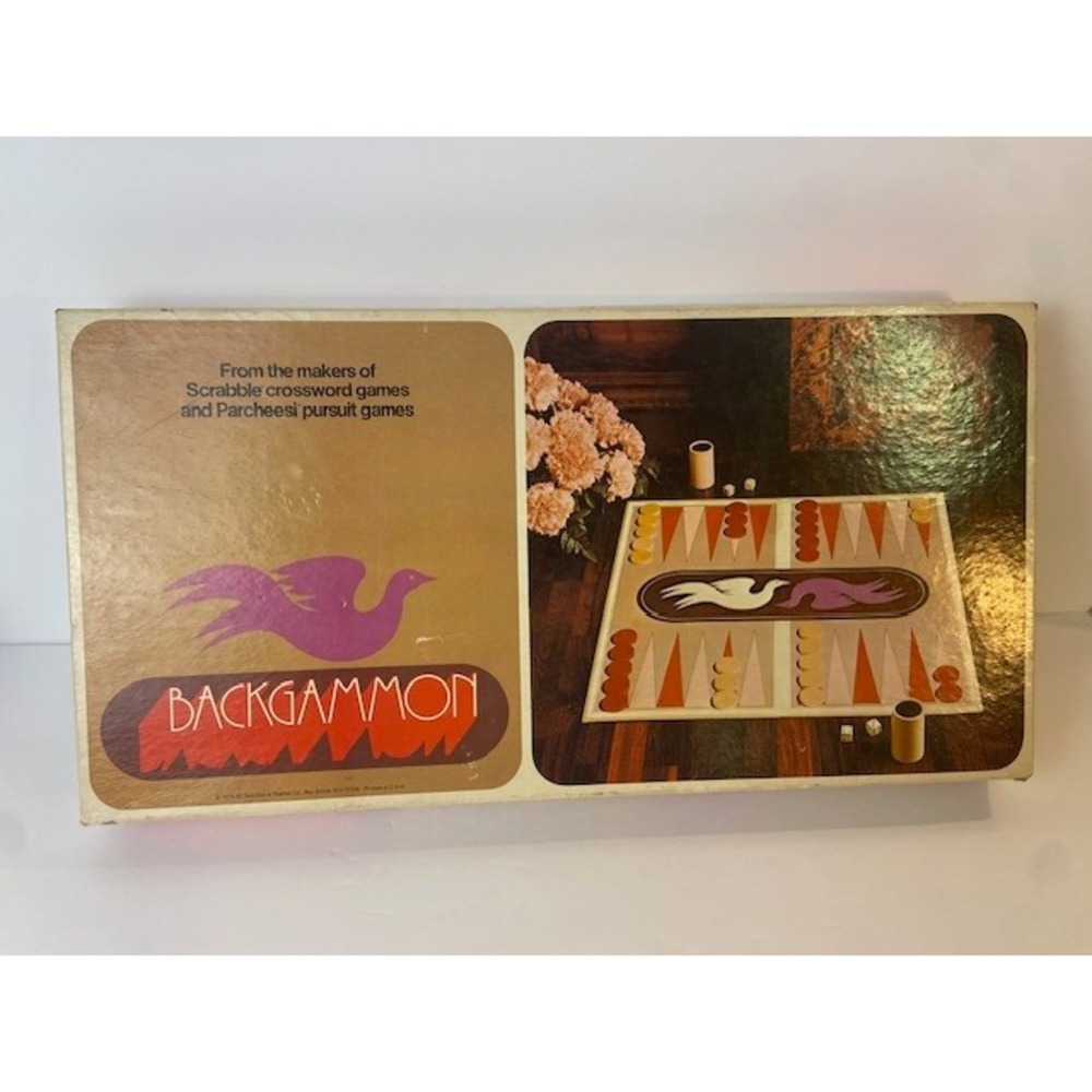 Vintage 1975 Selchow & Righter Backgammon Game No 85 Wood Pieces 18in Board